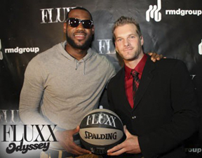 Picture of LeBron James and the Assistant General Manager of FLUXX Nightclub